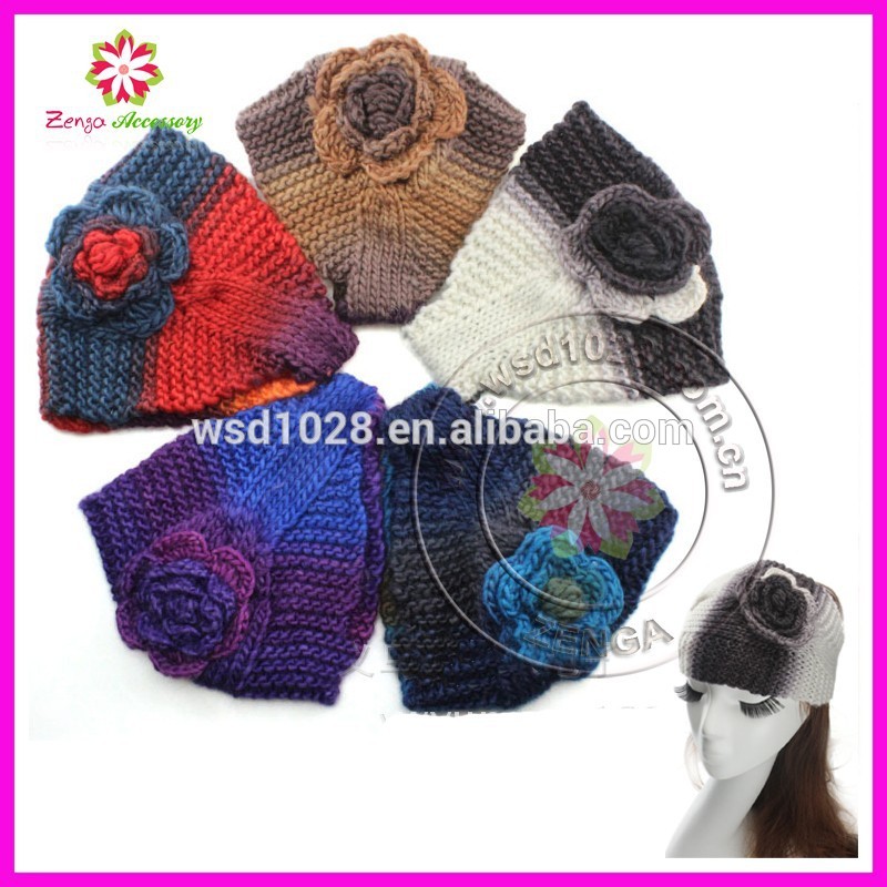 多色の花のかぎ針編みの手作りヘッドバンドニットheadwrap耳- ウォーマー-その他ヘッドウエア問屋・仕入れ・卸・卸売り