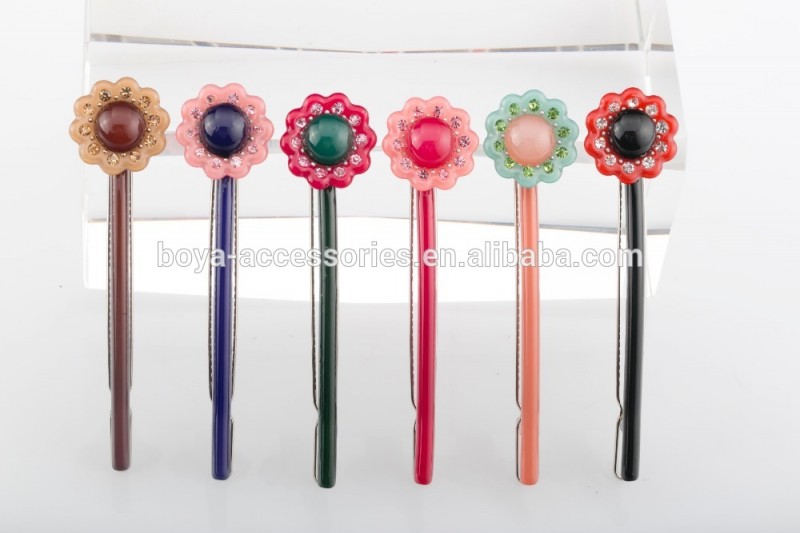 ラインストーンヘアクリップ樹脂花髪accesssoriesセルロースアセテートヘアクリップ-バレッタ問屋・仕入れ・卸・卸売り