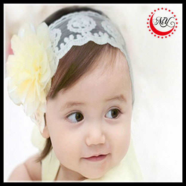 幼児の幼児女の赤ちゃんのプリンセスフラワーヘッドバンドヘアバンド帽子アクセサリーかぎ針編みのレースの王女パターン-ヘアリボン問屋・仕入れ・卸・卸売り