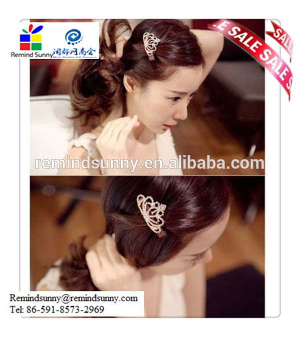 女性韓国スタイルのクリスタルラインストーンの髪留めヘアピンヘアークリップの付属品-ヘアピン問屋・仕入れ・卸・卸売り