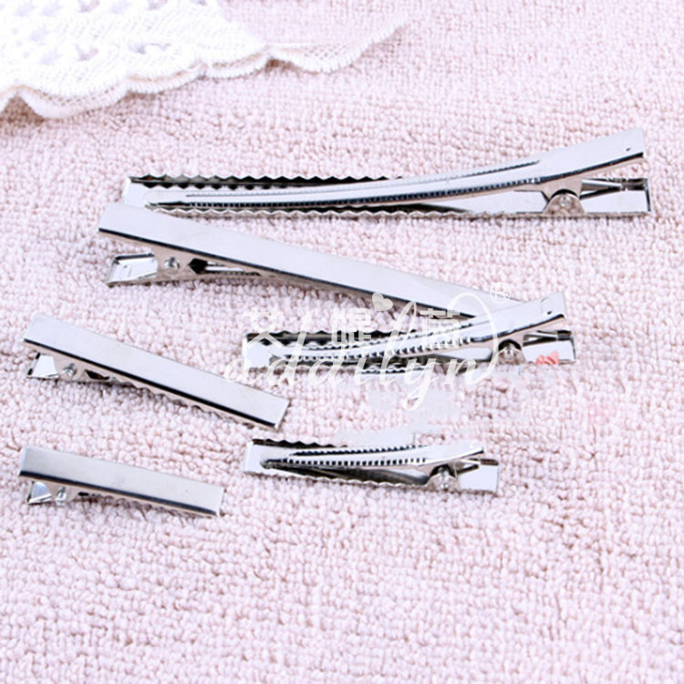 安い卸売6センチメートルdiy髪型メッキ金属単芯のワニのヘアクリップ-ヘアピン問屋・仕入れ・卸・卸売り