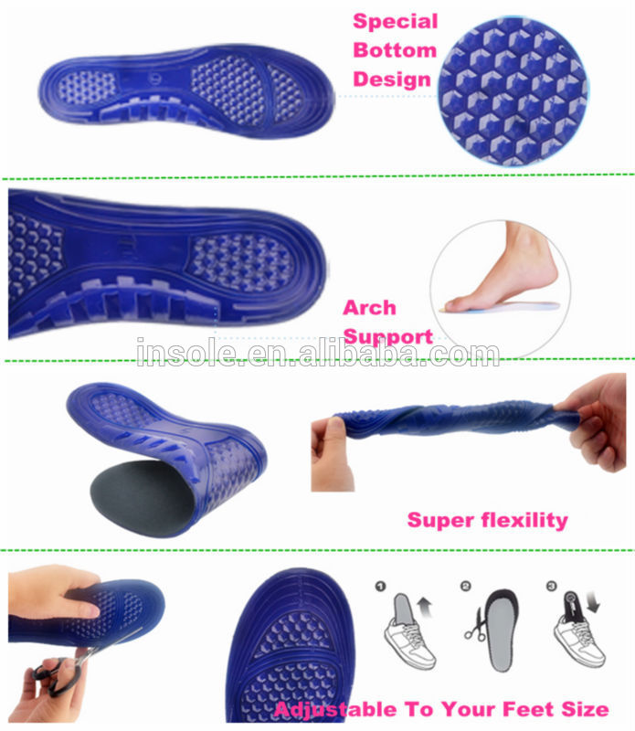 2015熱い販売の抗- スリップゲルシリコンインソール( gel+fabric) テレビで見られるように-インソール問屋・仕入れ・卸・卸売り