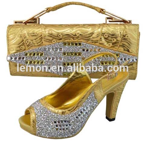 ファッション水晶の女性の靴とマッチングバッグ1308-33-1セット-フォーマルシューズ問屋・仕入れ・卸・卸売り