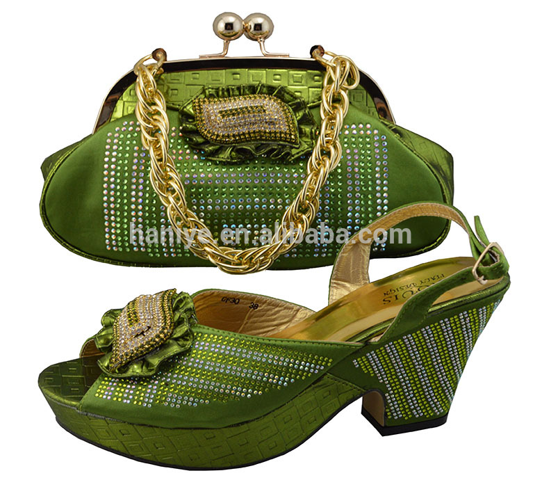 イタリアのデザインの靴マッチングバッグアフリカのマッチング靴やバッグgf30アーミーグリーン-フォーマルシューズ問屋・仕入れ・卸・卸売り
