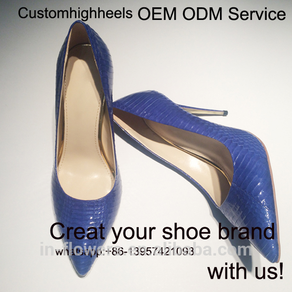 トップ品質oem odmブルーヘビ皮膚女性高ヒール靴アニマルスキン靴2016-フォーマルシューズ問屋・仕入れ・卸・卸売り