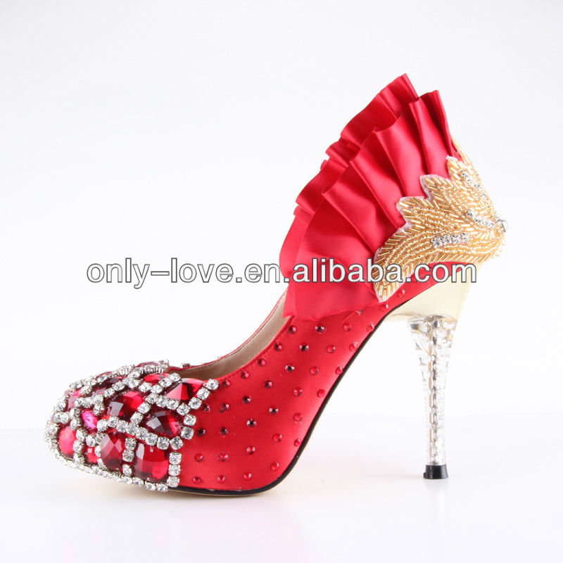 大きいサイズを作るカスタムbs65610cm赤水晶結婚式の靴の花嫁の靴-フォーマルシューズ問屋・仕入れ・卸・卸売り