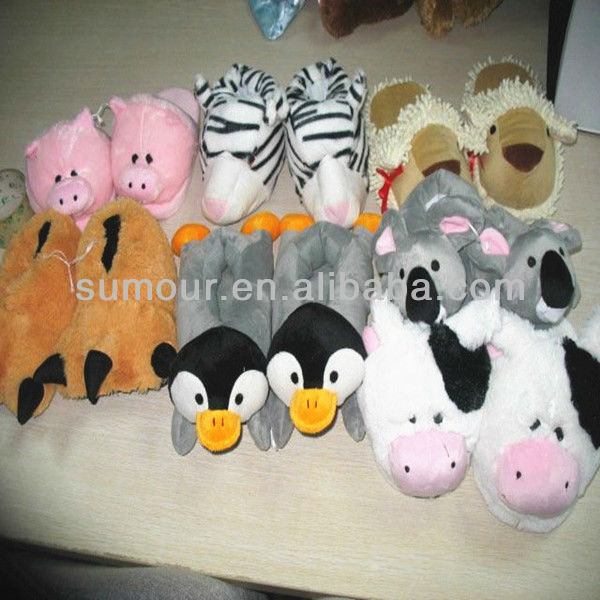 動物の画像のソフビぬいぐるみスリッパ-スリッパ問屋・仕入れ・卸・卸売り