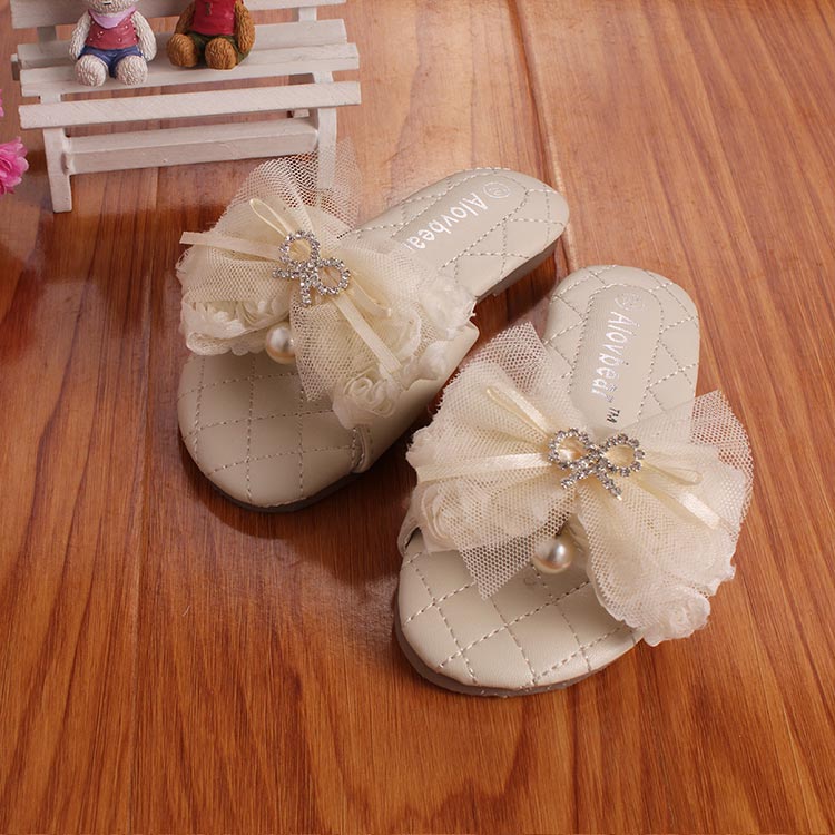 子供のスリッパ夏高品質レースちょう結びスリッパ用美しい女の子-スリッパ問屋・仕入れ・卸・卸売り