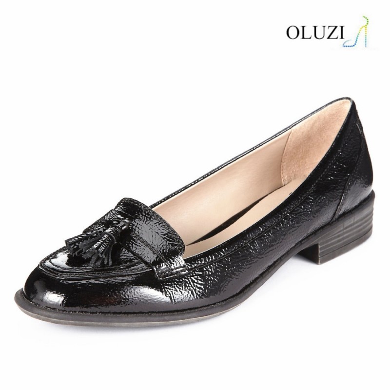 OLZP004 alibabaの中国の靴女性サイズ35-42木製低ヒールラウンドつま先パテントレザーアッパーイブニング靴用女性夏2016-フォーマルシューズ問屋・仕入れ・卸・卸売り