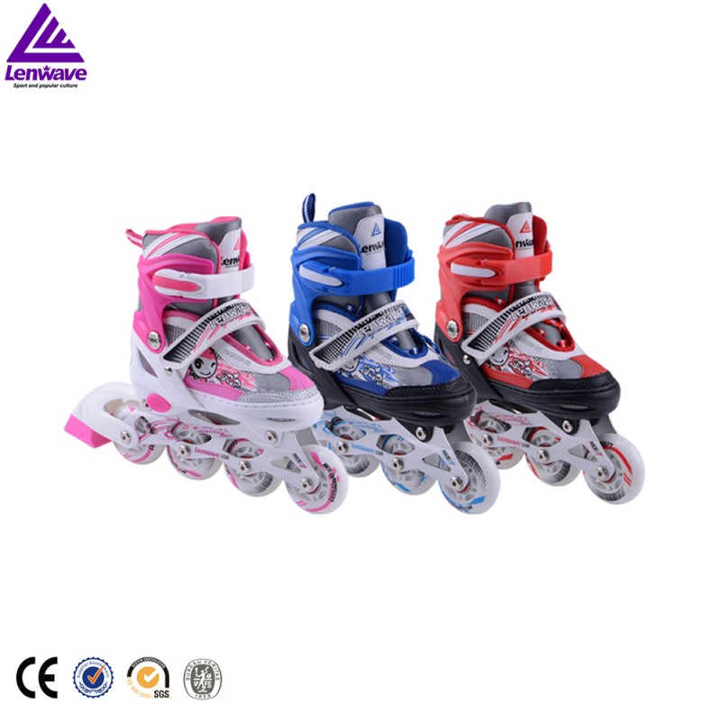 Lenwaveブランドかわいい青年rollerblad調節可能なローラースケート用女の子ローラーブレード用女の子adjusbaleストリートフラッシュローラースケート-スポーツシューズ問屋・仕入れ・卸・卸売り