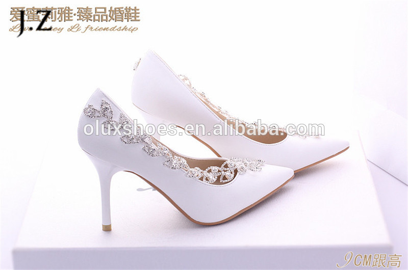 OW25結婚式の靴白い色クリスタルラテンポンプ9センチ高ヒール靴用レディ-フォーマルシューズ問屋・仕入れ・卸・卸売り