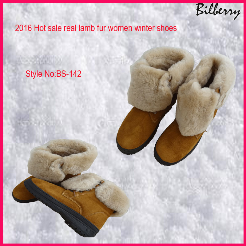 2016非常に フィッティング と快適な リアル子羊毛皮女性の冬靴-革靴問屋・仕入れ・卸・卸売り