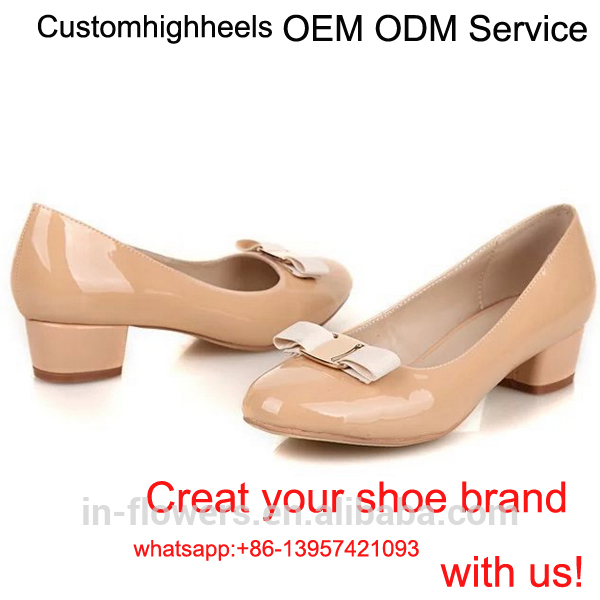 Oem odmラウンドつま先本革の靴低ヒールミドルヒール靴producetion-フォーマルシューズ問屋・仕入れ・卸・卸売り