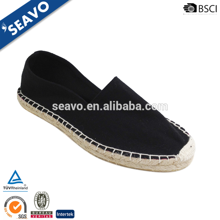 Seavo 2016ファッションジュートインソールスタイルクラシックブラック安いtprソール女性エスパドリーユ靴-カジュアルシューズ問屋・仕入れ・卸・卸売り