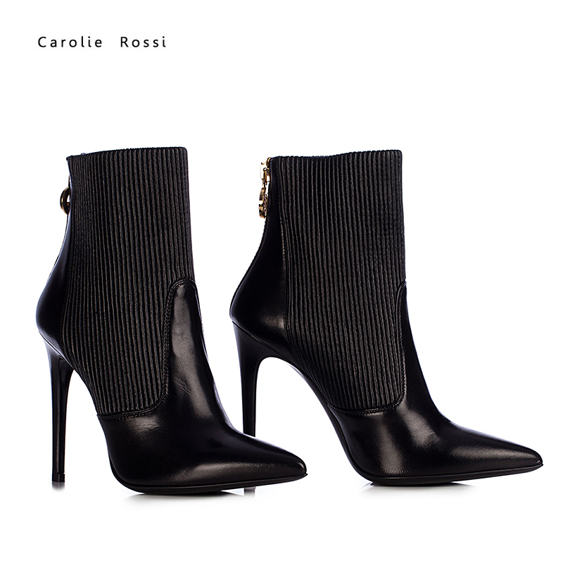 Equstrain スリム ブーツ尖っ た つま先セクシー な黒ハイネック デザイン中国ポル市長zapatos-問屋・仕入れ・卸・卸売り
