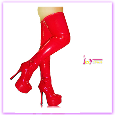 防水レディース赤いセクシーなハイヒールの女性の靴を持つユニット股レディースブーツ-ブーツ問屋・仕入れ・卸・卸売り