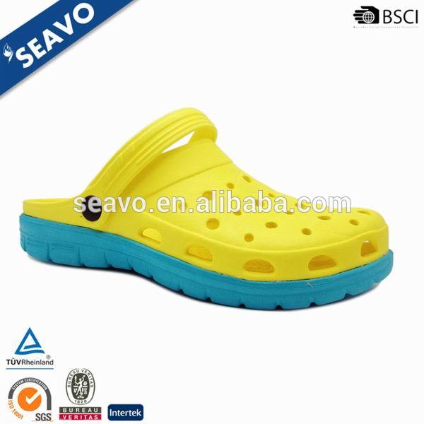 Seavo 2016安いレディース無地穴アッパーデザイナーイエローガーデンヌード下駄-クロックス問屋・仕入れ・卸・卸売り