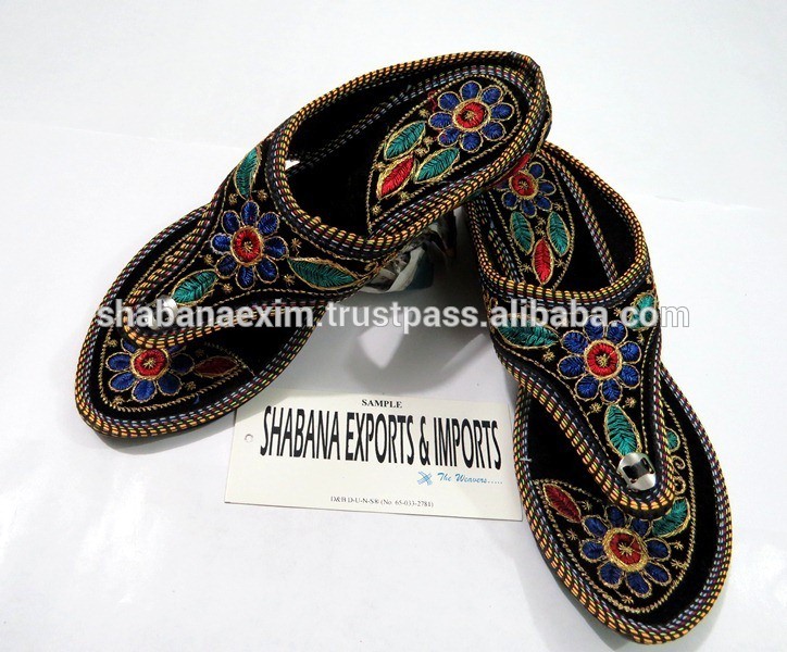 インドのエスニック刺繍人気のフラットサンダル-サンダル問屋・仕入れ・卸・卸売り