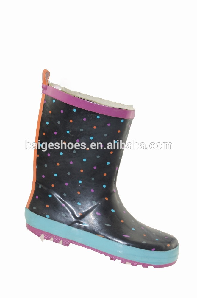 ドット柄レインブーツカスタム印刷、子供rainboot rainshoes-レインブーツ問屋・仕入れ・卸・卸売り