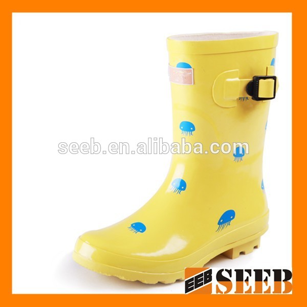 雨用のプラスチックブーツ黄色素敵で作られた子のレインブーツラバーレインブーツ-レインブーツ問屋・仕入れ・卸・卸売り