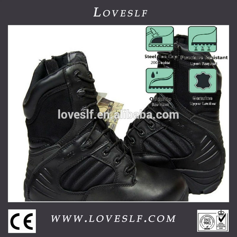 新しい黒loveslf実際の牛の革の男性軍ブーツをひもで締める-安全靴問屋・仕入れ・卸・卸売り