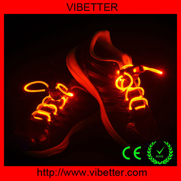 光ファイバーled靴ひものラウンドネオンled靴ひも強い光点滅靴紐選択のための色-靴ひも問屋・仕入れ・卸・卸売り