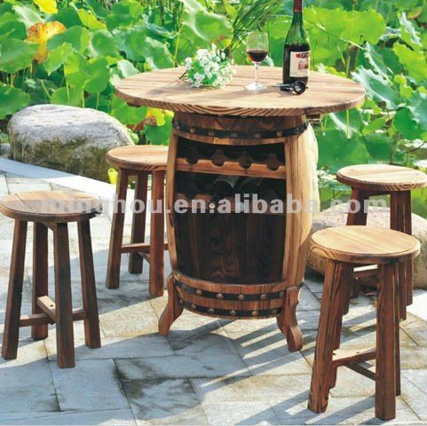 屋外用家具テーブルワイン樽-木製テーブル問屋・仕入れ・卸・卸売り