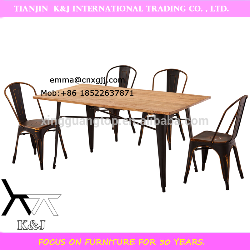 K010産業金属テーブルアンティーク金属ダイニングテーブル-食卓問屋・仕入れ・卸・卸売り