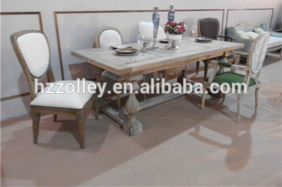 オークウッドダイニングテーブルの設計木材素朴なダイニングテーブル固体木材の光色のダイニングテーブル-木製テーブル問屋・仕入れ・卸・卸売り