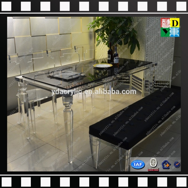オーダーメイドの白厚のアクリルダイニングテーブル贅沢design/カスタムデザインのアクリルのダイニングテーブルは、 高品質で設定中国低価格-食卓問屋・仕入れ・卸・卸売り