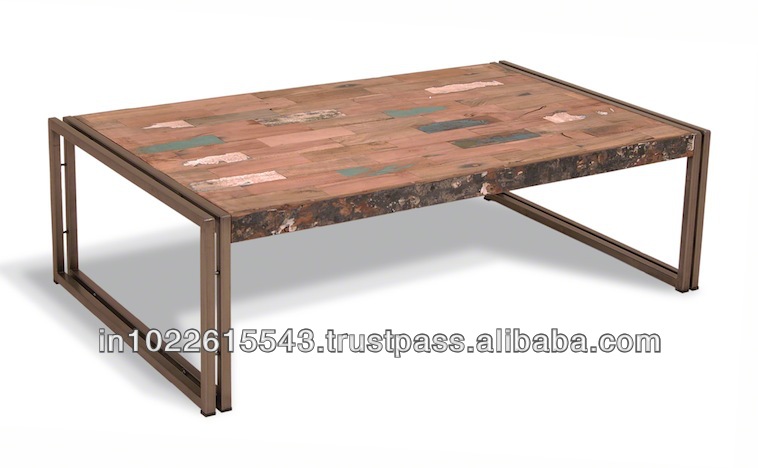 再生木材家具コーヒーテーブル、ジョドプール塗装家具コーヒーテーブル-木製テーブル問屋・仕入れ・卸・卸売り