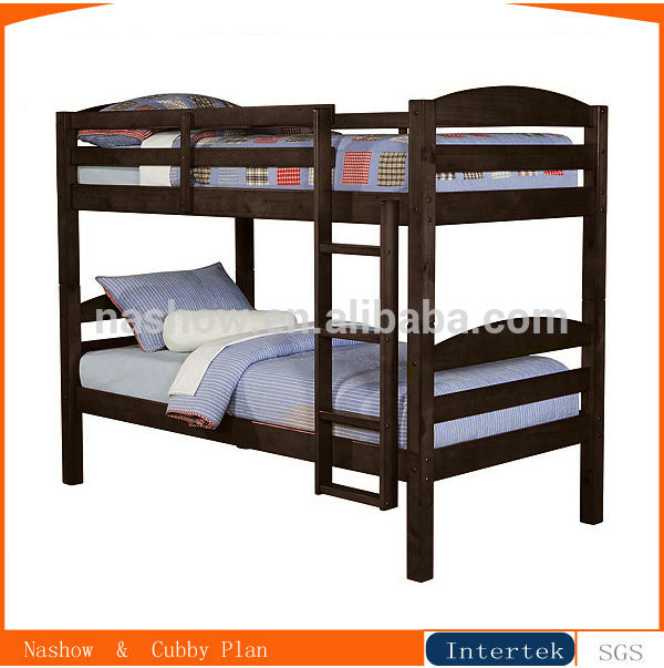 子供黒古典的な固体木製二段ベッド-ベッド問屋・仕入れ・卸・卸売り