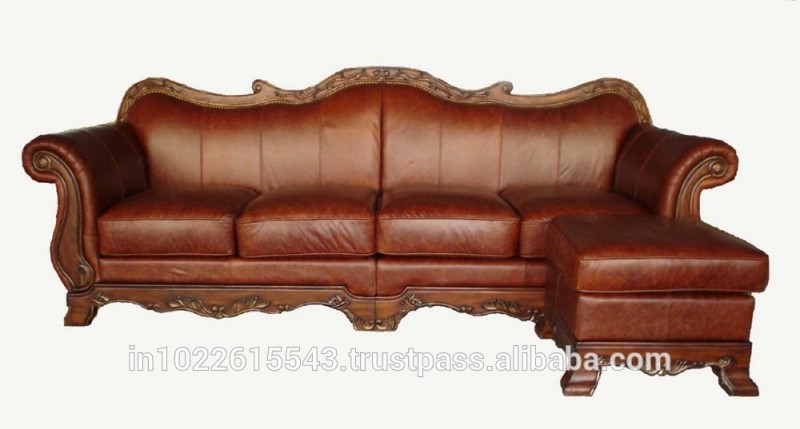 木材皮革ソファコレクション、 革のソファのためのアラブ-リビング用ソファ問屋・仕入れ・卸・卸売り