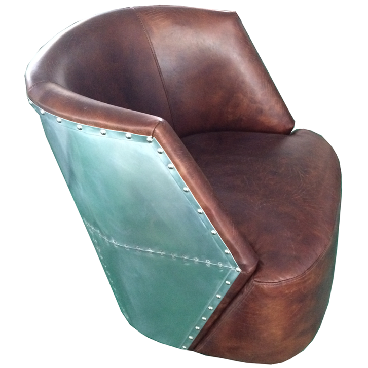 アルミ革ヴィンテージアビエーターの椅子-リビング用ソファ問屋・仕入れ・卸・卸売り