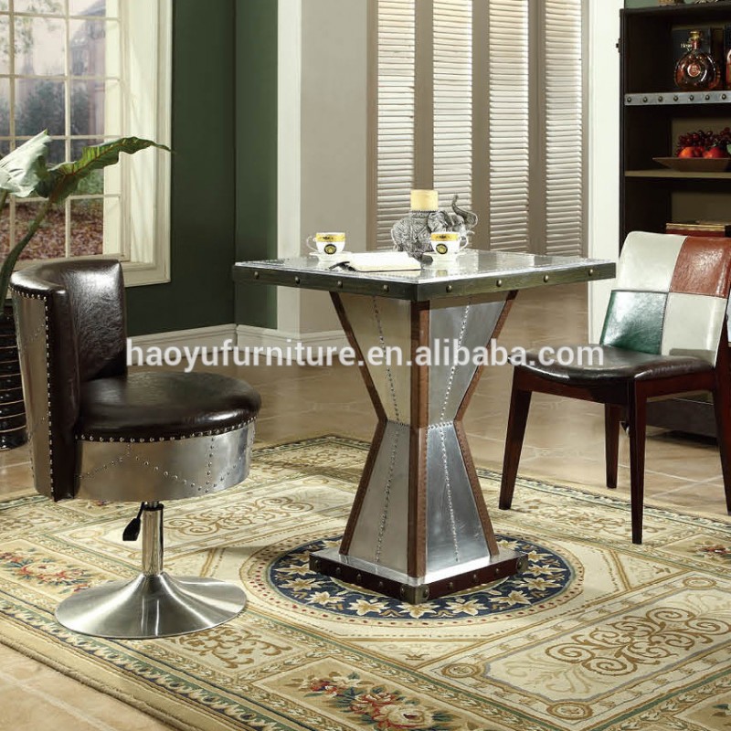 T03bキャストアルミテーブルと椅子アルミビストロテーブルと椅子-金属製家具セット問屋・仕入れ・卸・卸売り