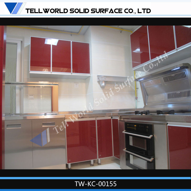 ホット2014年モダンなデザインのアクリル固体表面の台所countertopn台所のテーブル-キッチン用家具問屋・仕入れ・卸・卸売り