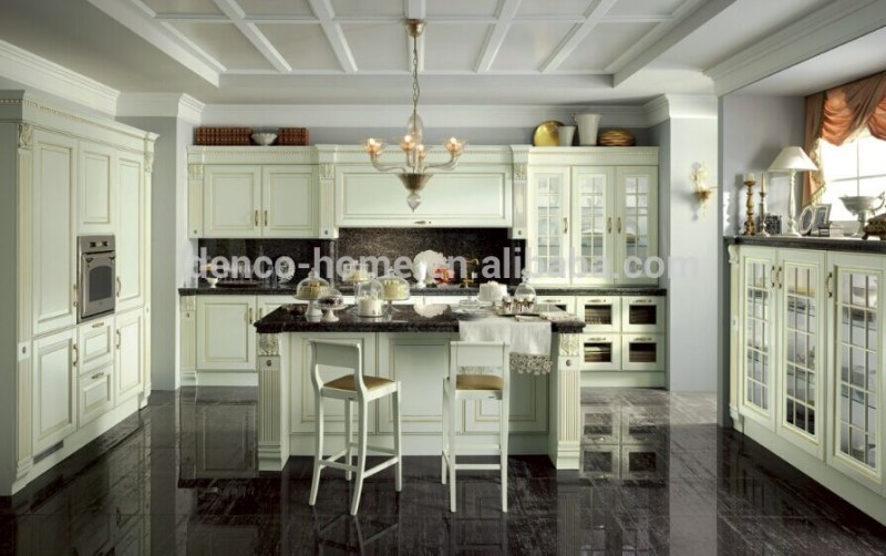 白色固体木製おしゃれなデザイン付きキッチンキャビネット-キッチン用家具問屋・仕入れ・卸・卸売り