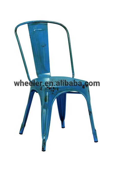 ビンテージ工業金属フレンチカフェの椅子-金属製椅子問屋・仕入れ・卸・卸売り