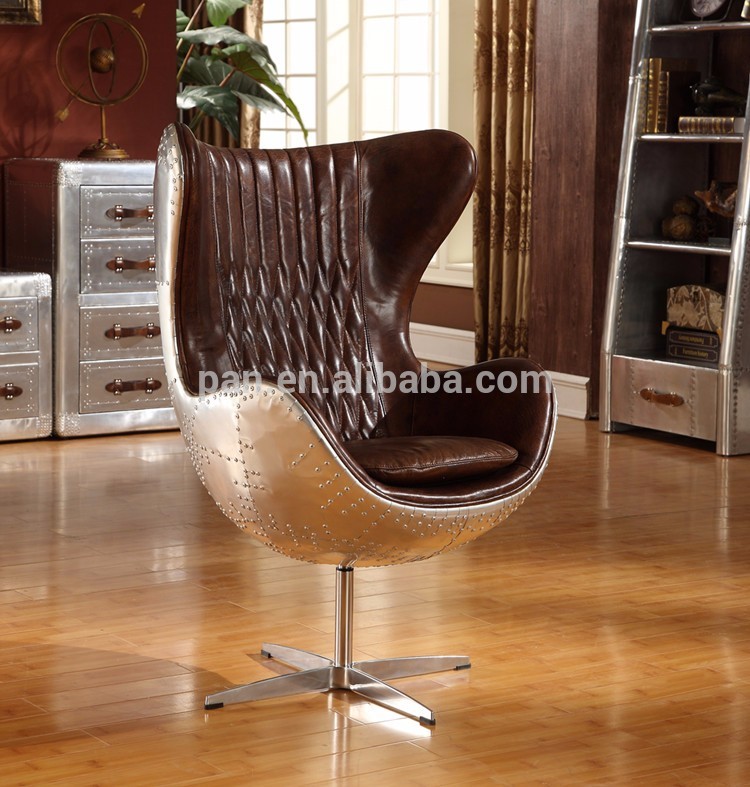 現代のスタイルヴィンテージレザー卵椅子-リビング用チェア問屋・仕入れ・卸・卸売り