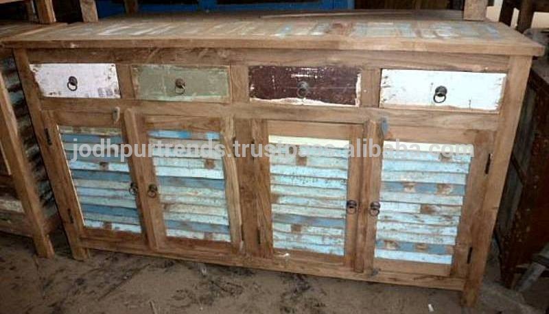 再生木材家具インド家具インドチーク材&リサイクル木材サイドボード-木製キャビネット問屋・仕入れ・卸・卸売り