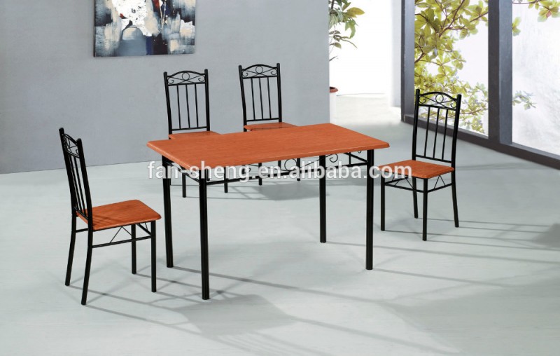 熱い販売ダイニングテーブルと椅子、1 + 4ダイニングテーブルセット-金属製家具セット問屋・仕入れ・卸・卸売り