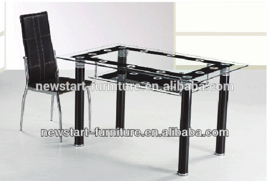 のダイニングルームの家具黒いガラスのダイニングテーブルと椅子-ダイニングルームセット問屋・仕入れ・卸・卸売り