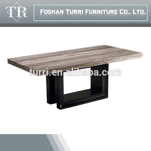 最新のデザイン2014年トラバーチン自然の大理石トップダイニングテーブル-木製テーブル問屋・仕入れ・卸・卸売り