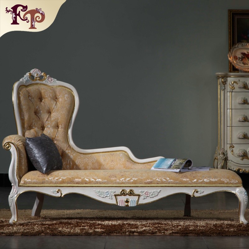 フレンチルイスタイルの家具の木製の手彫り- 革の布張り長椅子-アンティーク椅子問屋・仕入れ・卸・卸売り
