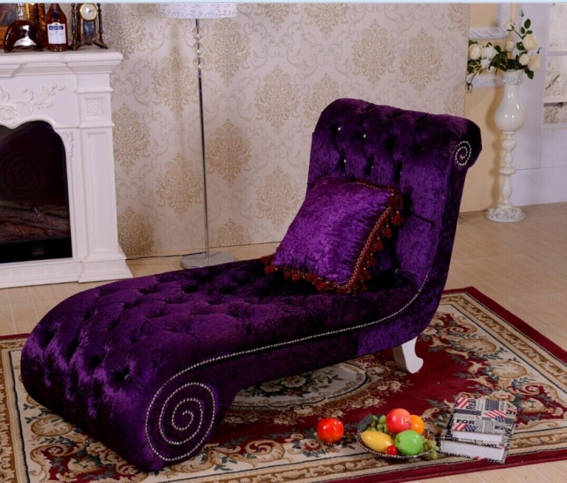 現代の王室のデザイン紫色のセックス色のファブリックシェーズラウンジチェアのリビングルーム長椅子-寝椅子問屋・仕入れ・卸・卸売り