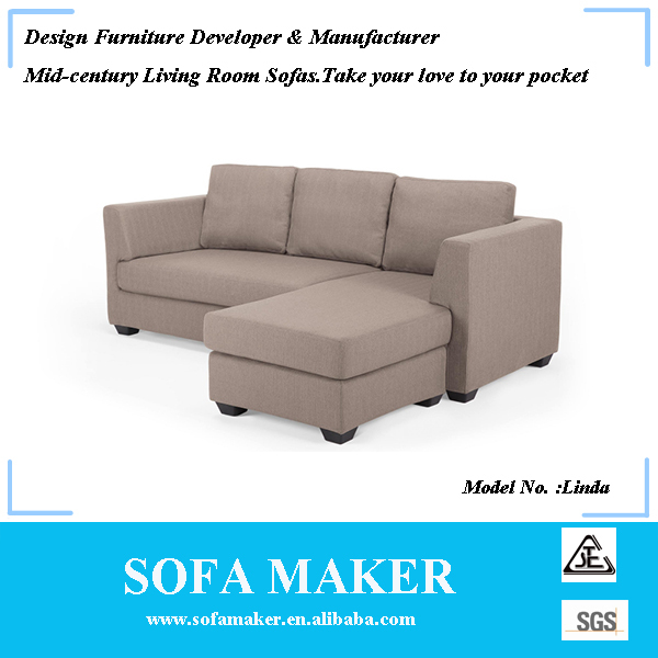 新しいデザイン2015l字型ソファの家庭用家具リンダ-寝椅子問屋・仕入れ・卸・卸売り