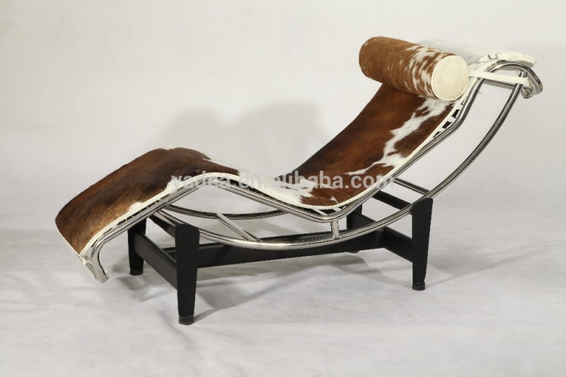 レプリカ家具中国工場茶色・白牛革ルコルビュジエlc4chaiseのラウンジチェア販売のためのレプリカ-寝椅子問屋・仕入れ・卸・卸売り