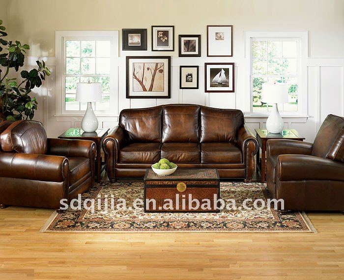 贅沢な革ソファーアメリカの古典的な様式の家具の居間セット-アンティーク家具セット問屋・仕入れ・卸・卸売り