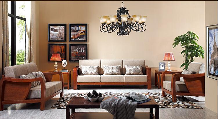 oem高品質の中国ビルマチーク無垢材のソファセット-折り畳み式家具セット問屋・仕入れ・卸・卸売り