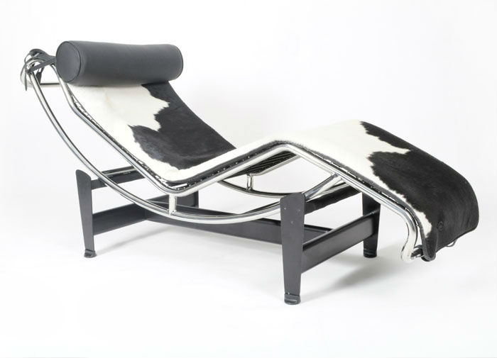 ルコルビュジエlc4chaiseのラウンジチェアレジャーチェアポニー革黒と白-寝椅子問屋・仕入れ・卸・卸売り
